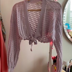 urban outfitters lilac tie cardigan top